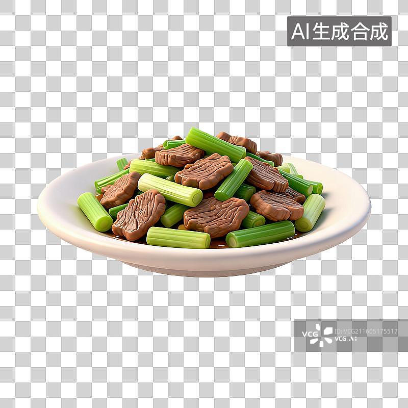 【AI数字艺术】芹菜炒肉美味佳肴图片素材