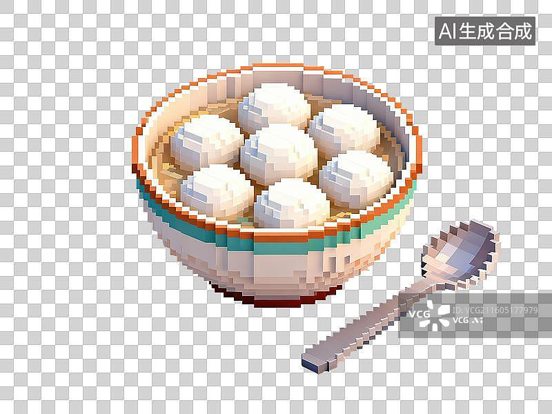 【AI数字艺术】一碗汤圆3D图片素材