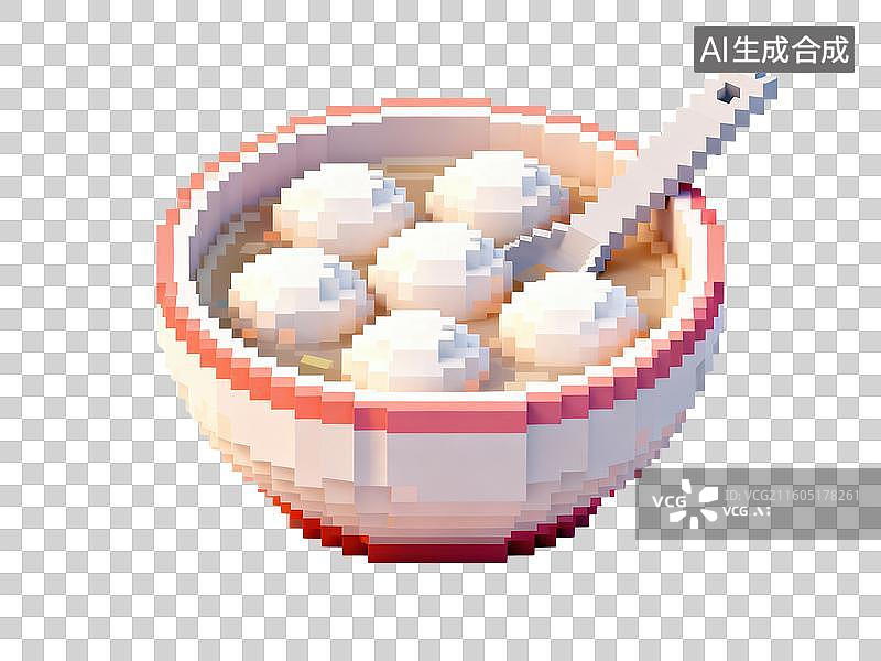 【AI数字艺术】一碗汤圆3D图片素材