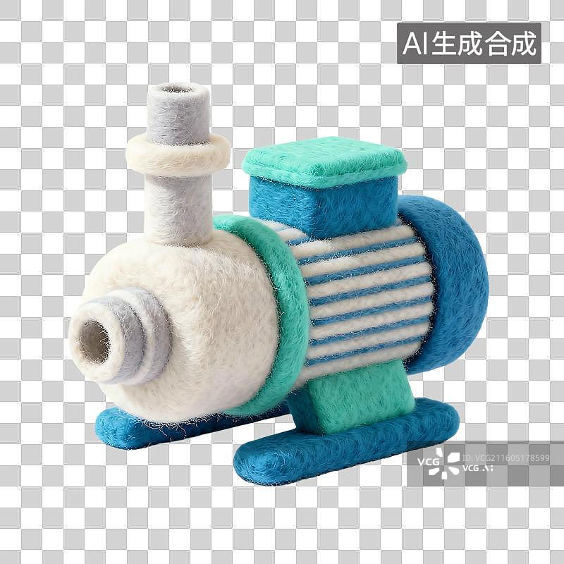 【AI数字艺术】3D可爱风毛毡科技教育元素图片素材