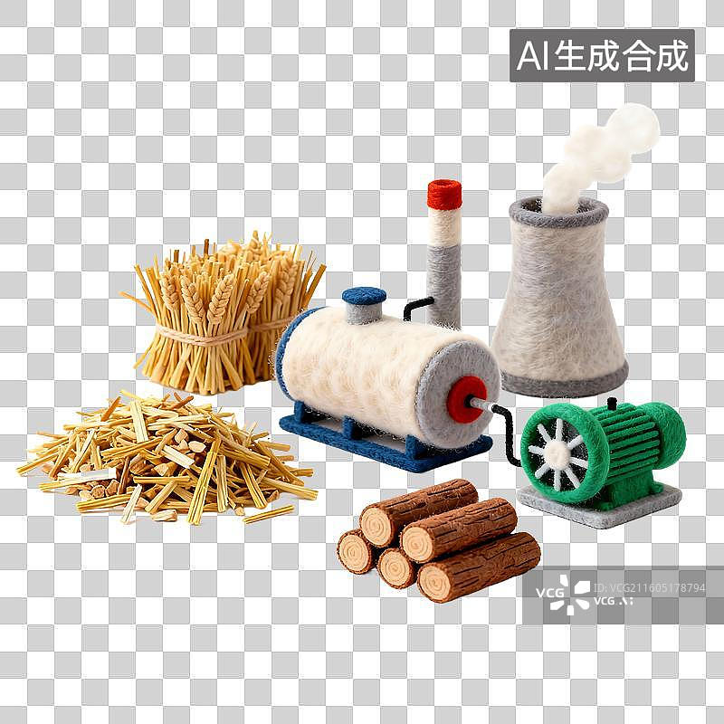 【AI数字艺术】3D可爱风毛毡科技教育元素图片素材