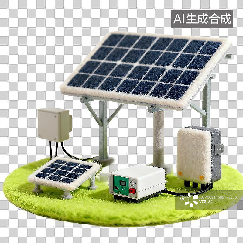 【AI数字艺术】3D可爱风毛毡科技教育元素图片素材