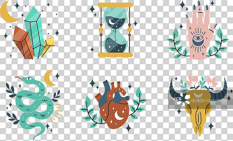 波西米亚元素集合图片素材