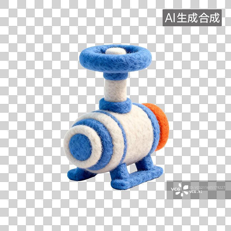 【AI数字艺术】3D可爱风毛毡科技教育元素图片素材