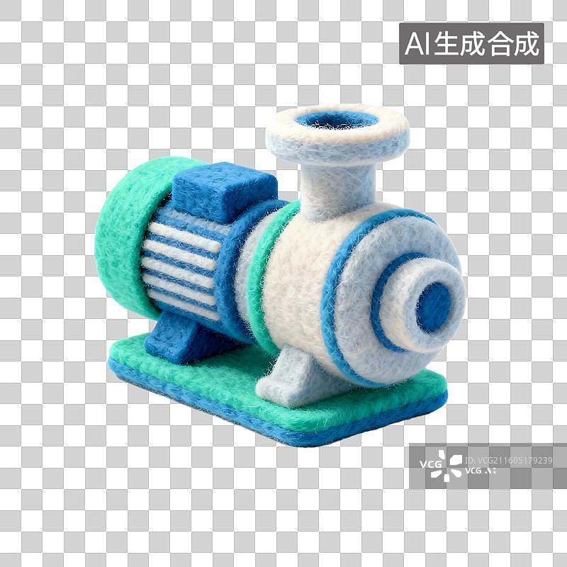 【AI数字艺术】3D可爱风毛毡科技教育元素图片素材