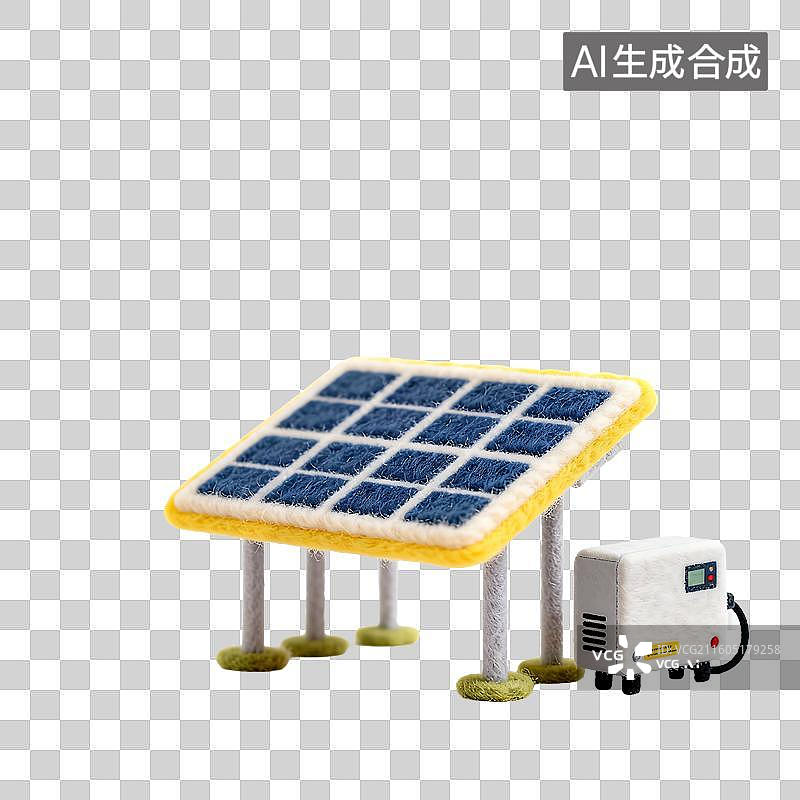 【AI数字艺术】3D可爱风毛毡科技教育元素图片素材