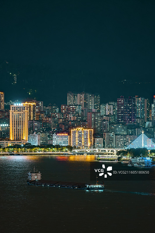 万州城市夜景图片素材