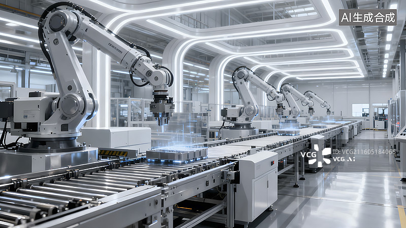 【AI数字艺术】机械化科技生产线图片素材