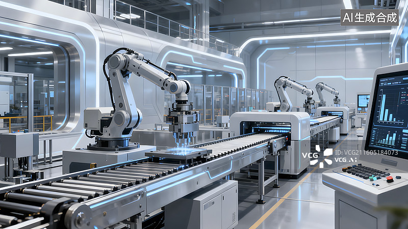 【AI数字艺术】机械化科技生产线图片素材