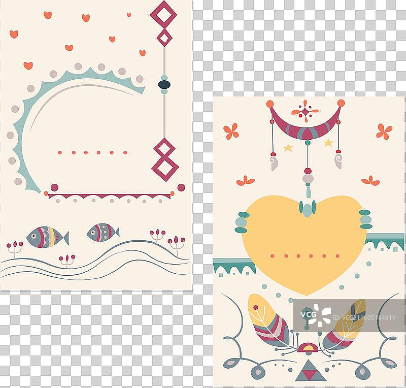 扁平波西米亚风格封面集图片素材