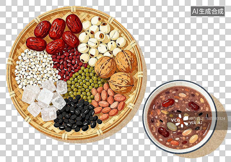 【AI数字艺术】腊八粥和腊八粥食材图片素材
