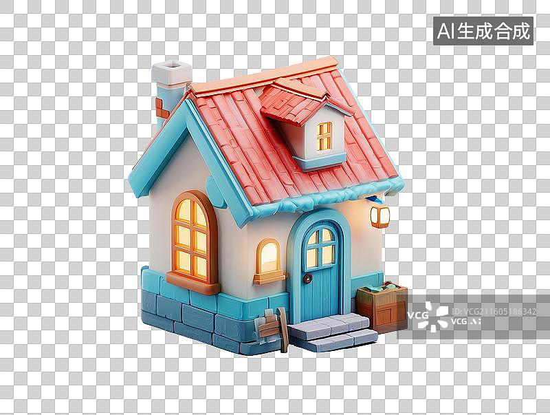 【AI数字艺术】迷你小屋3D场景图片素材