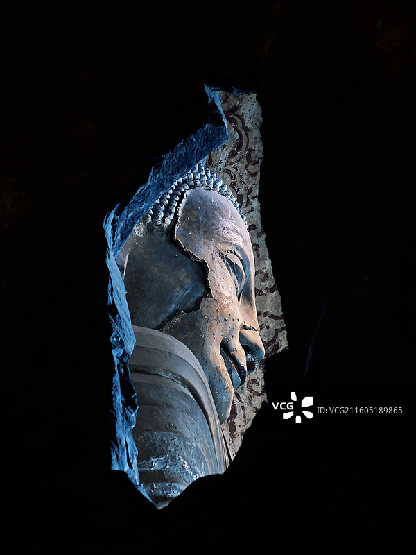 邯郸响堂山石窟大佛图片素材