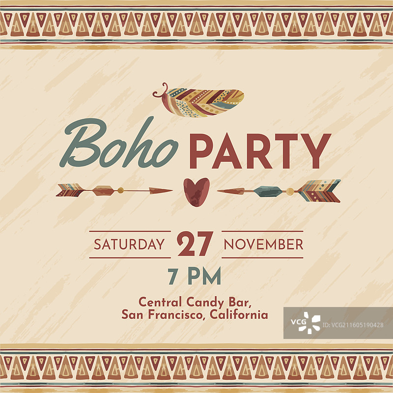 手绘波西米亚风生日Instagram帖子图片素材