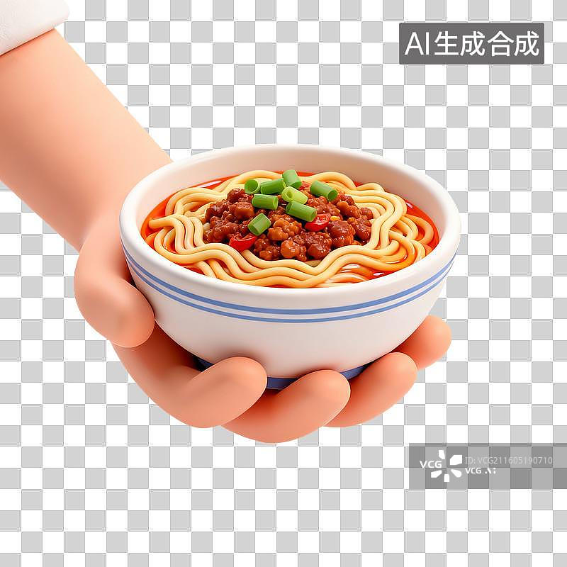 【AI数字艺术】手捧担担面图片素材