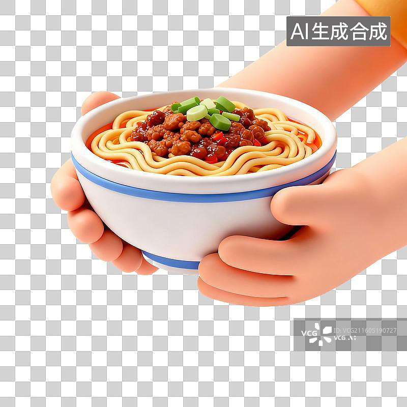 【AI数字艺术】手捧担担面图片素材