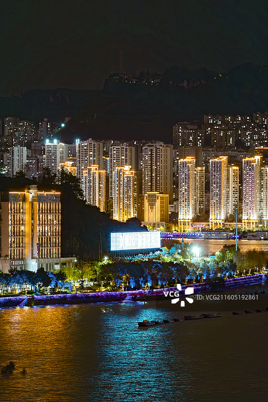 万州城市夜景图片素材