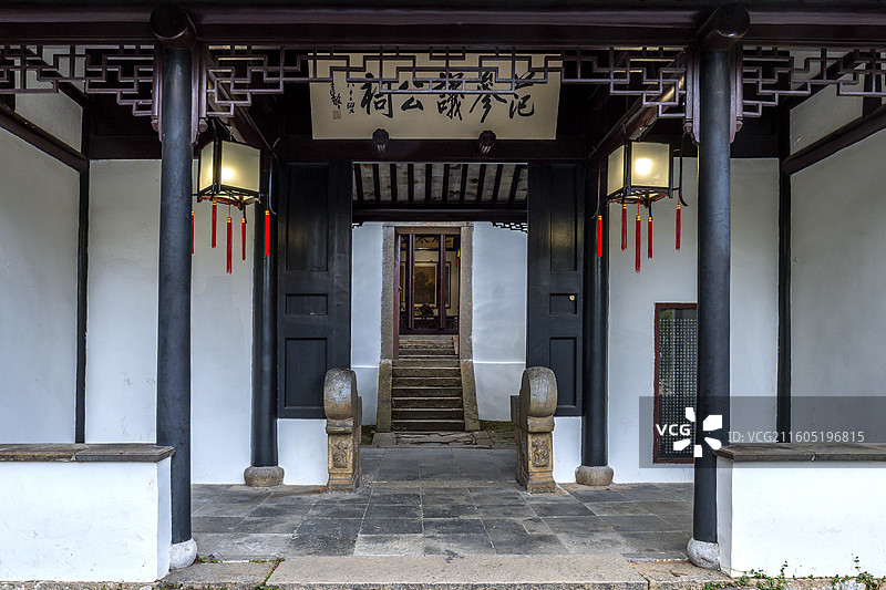 天平山范参议公祠，江苏省苏州市清代家族祠堂类不可移动文物图片素材
