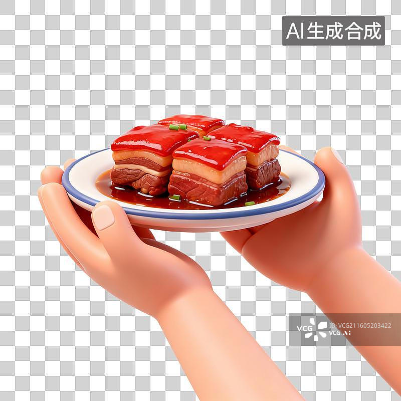 【AI数字艺术】手捧五花肉图片素材