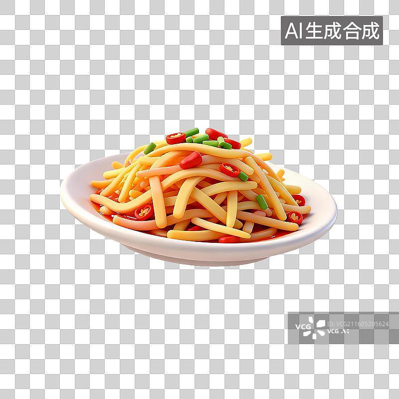 【AI数字艺术】美味的酸辣土豆丝图片素材