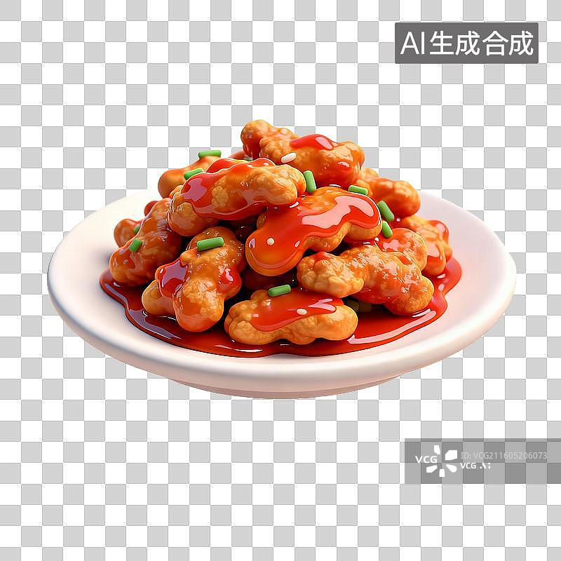 【AI数字艺术】诱人的糖醋里脊图片素材