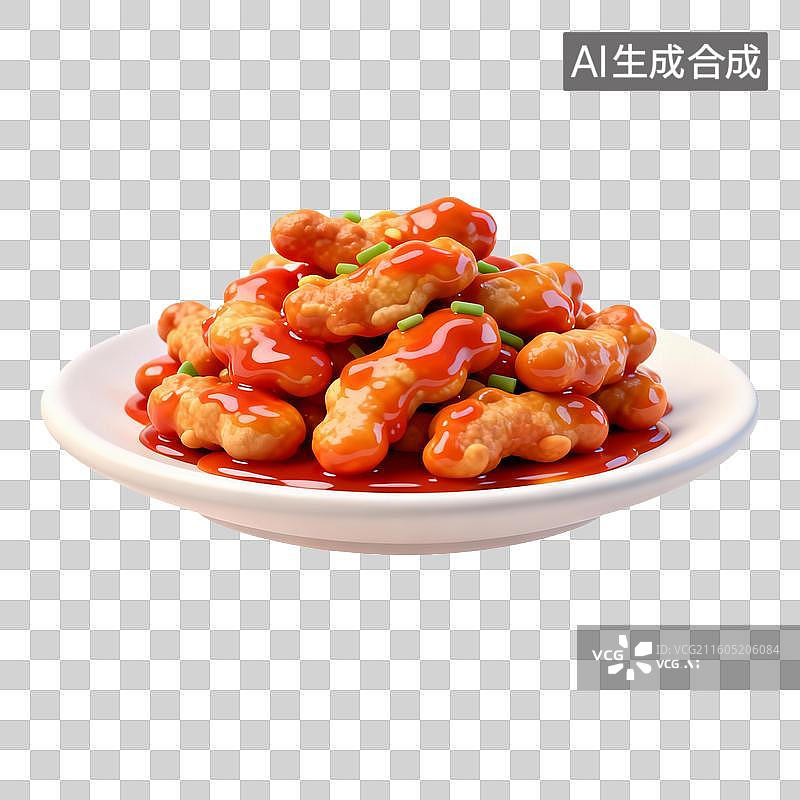 【AI数字艺术】诱人的糖醋里脊图片素材