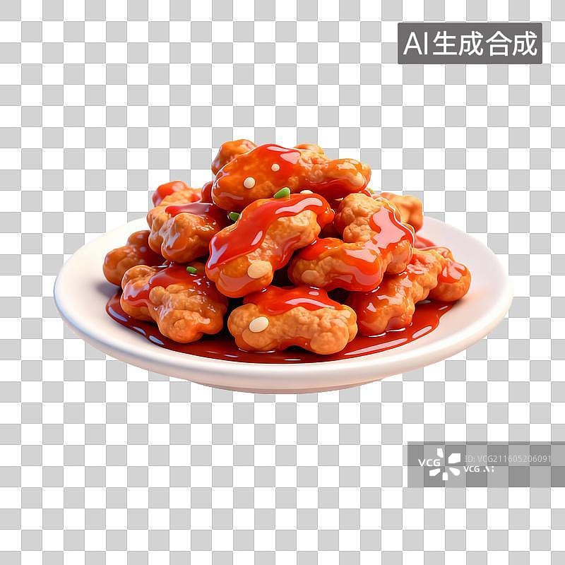 【AI数字艺术】诱人的糖醋里脊图片素材