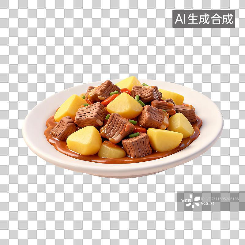 【AI数字艺术】可口的土豆烧牛肉图片素材