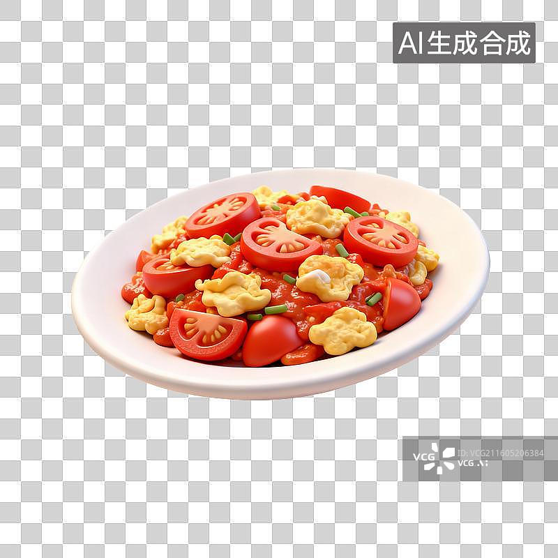 【AI数字艺术】美味的西红柿炒鸡蛋图片素材