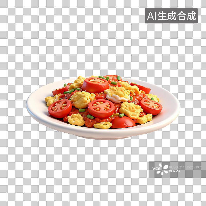【AI数字艺术】美味的西红柿炒鸡蛋图片素材