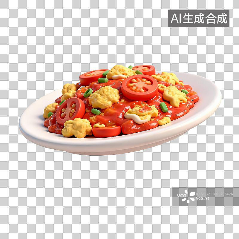【AI数字艺术】美味的西红柿炒鸡蛋图片素材