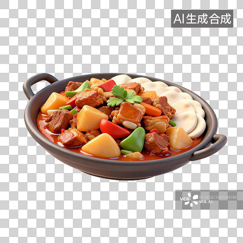 【AI数字艺术】美味的新疆大盘鸡图片素材