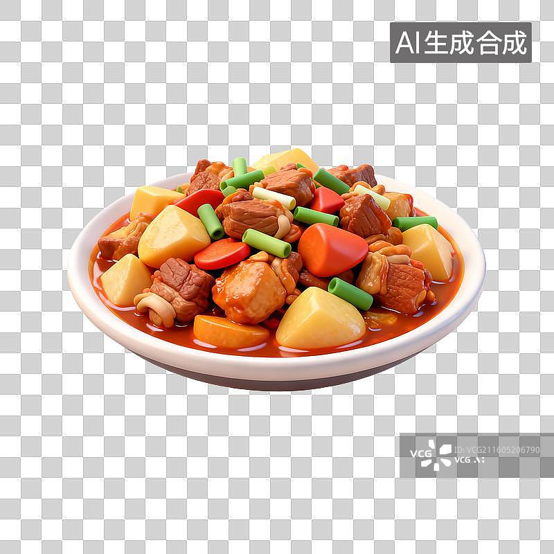 【AI数字艺术】美味的新疆大盘鸡图片素材