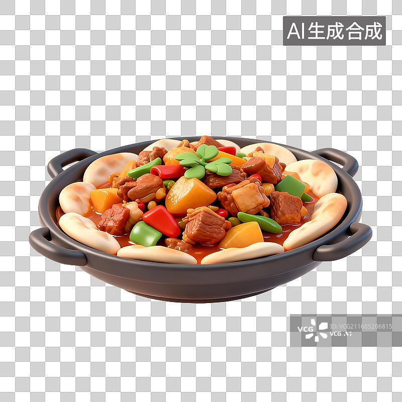 【AI数字艺术】美味的新疆大盘鸡图片素材