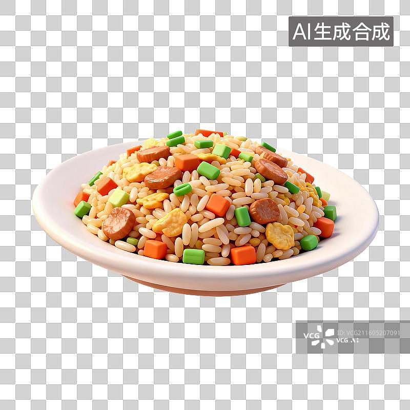 【AI数字艺术】可口的扬州炒饭图片素材