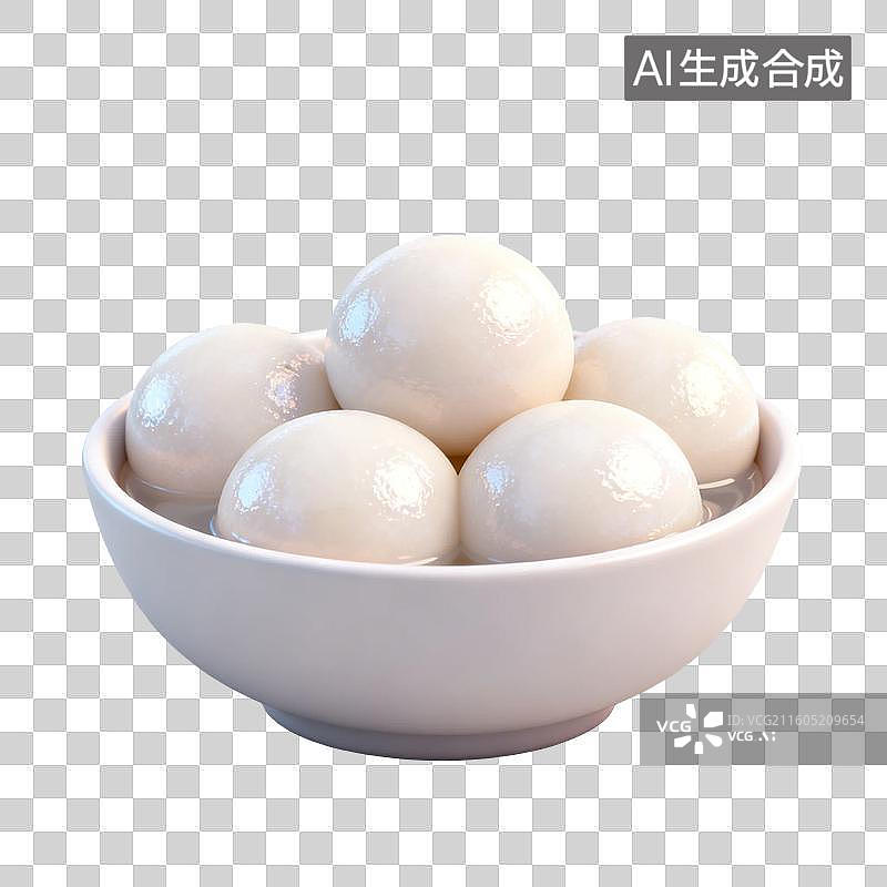 【AI数字艺术】白色碗中的圆润汤圆图片素材