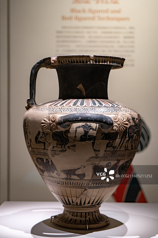古希腊陶瓶  博物馆中的古希腊陶罐图片素材