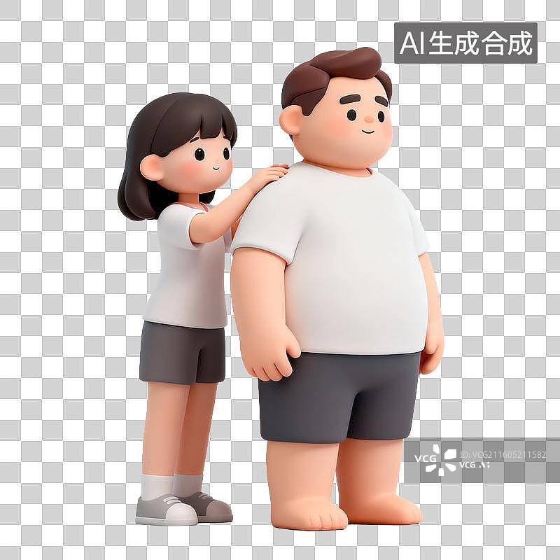 【AI数字艺术】年轻女子给男子按摩肩膀图片素材