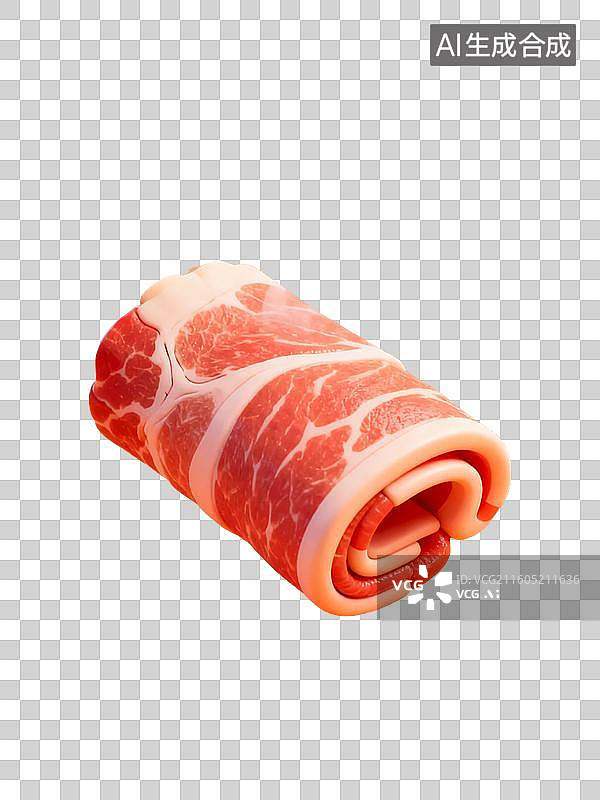 【AI数字艺术】新鲜美味的火锅切片猪肉卷图片素材
