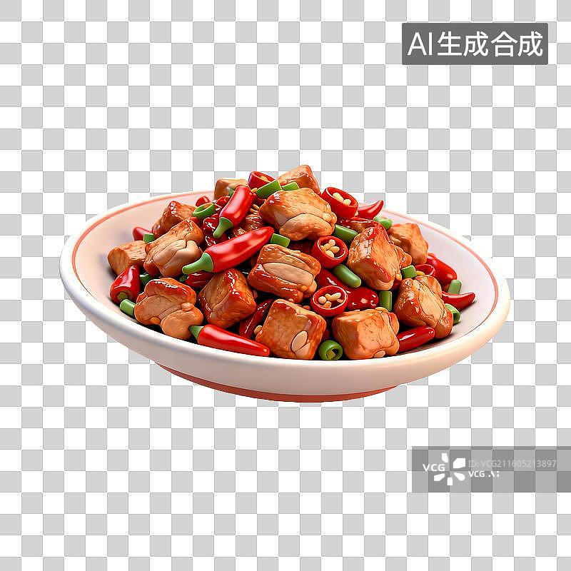 【AI数字艺术】彩椒炒鸡丁美味佳肴图片素材