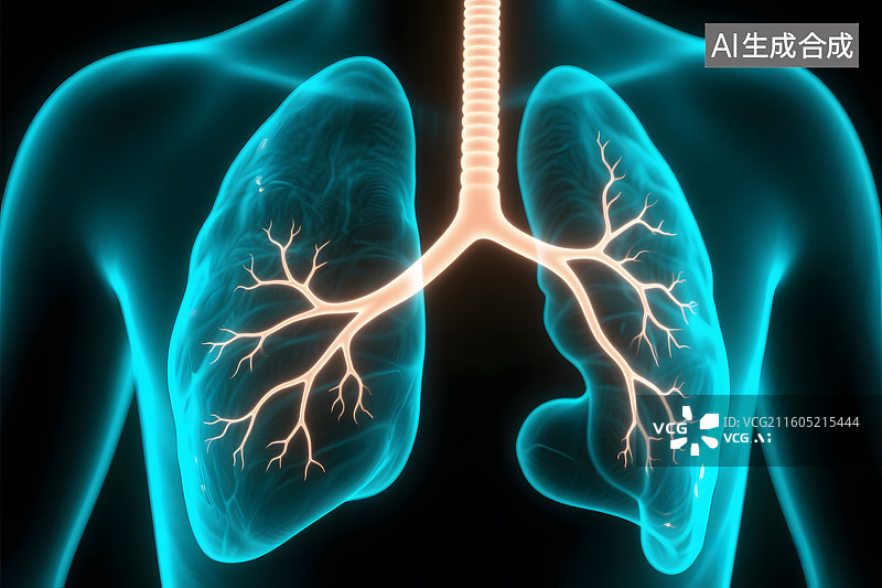 【AI数字艺术】呼吸系统3D解剖图图片素材