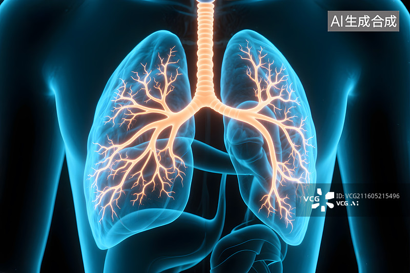 【AI数字艺术】呼吸系统3D解剖图图片素材