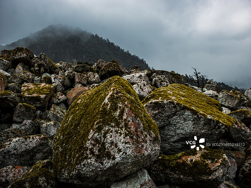 四川省甘孜藏族自治州泸定县海螺沟红色滩图片素材