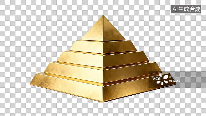 【AI数字艺术】金色阶梯金字塔图片素材