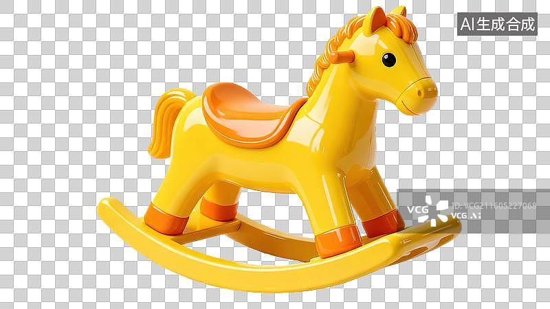 【AI数字艺术】黄色摇摆木马玩具图片素材