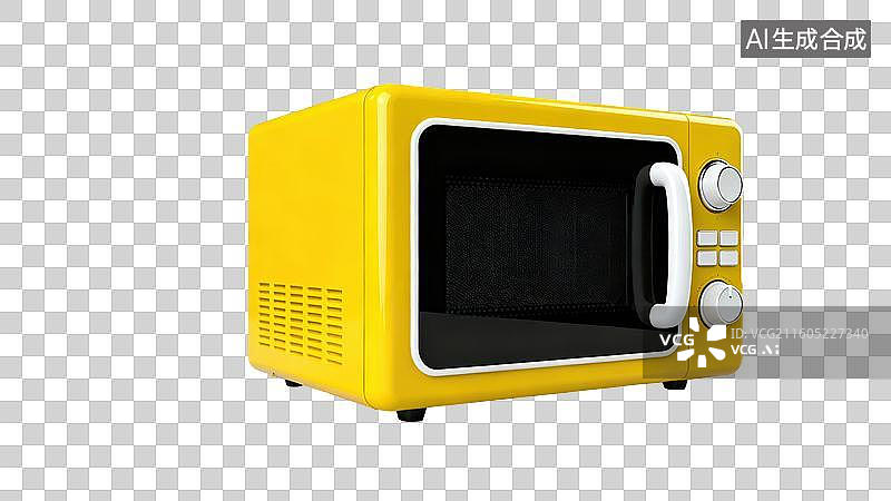 【AI数字艺术】黄色微波炉正面展示图片素材