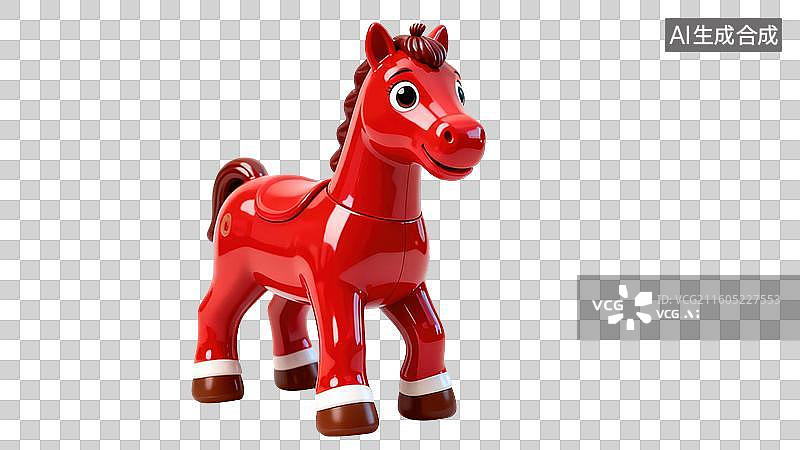 【AI数字艺术】红色玩具马图片素材