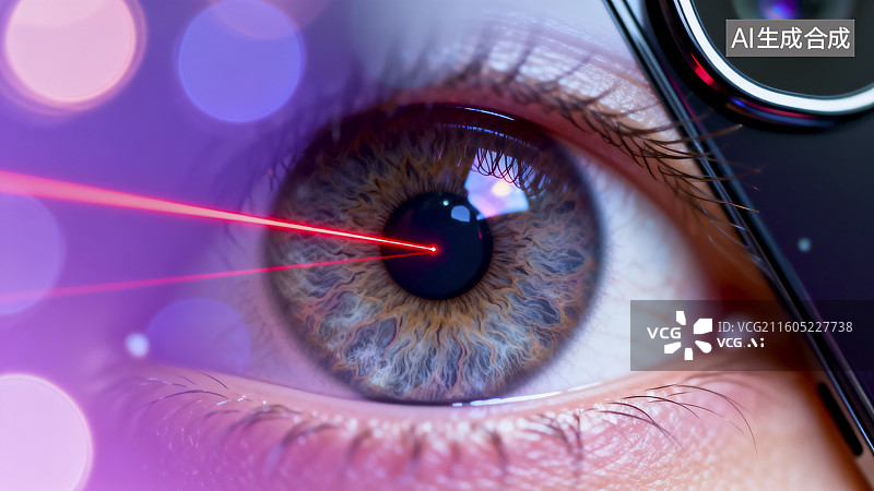 【AI数字艺术】现代科技下的眼部激光扫描图片素材