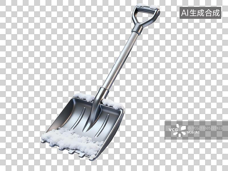 【AI数字艺术】3d粘土质感冰雪覆盖的雪铲元素图片素材