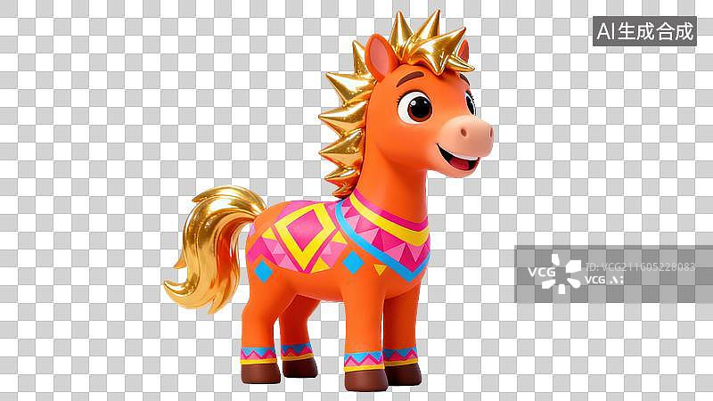 【AI数字艺术】彩色装饰小马玩具图片素材